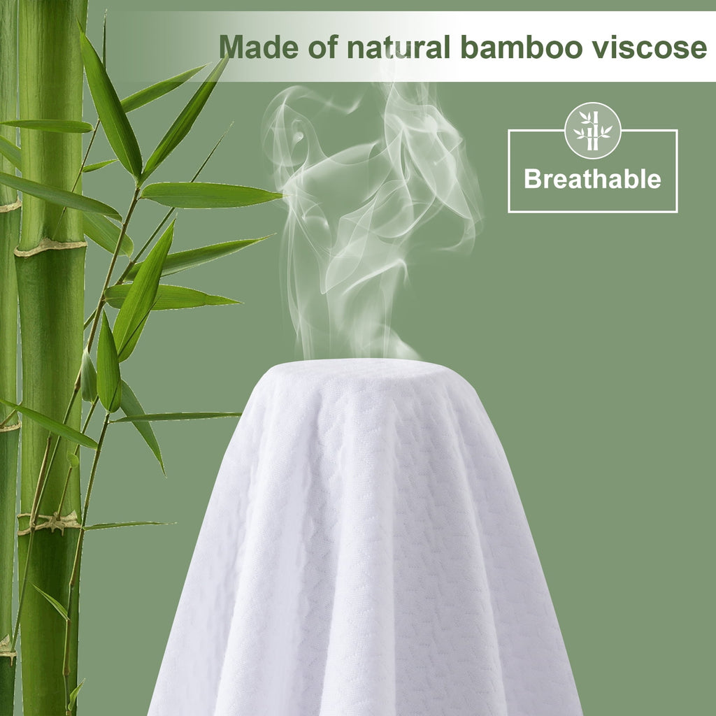 EMONIA Premium 100% Waterproof Mattress Protector Queen Size 3D Air Fabric Cooling Mattress Cover Bed Pad Smooth Ultra-Soft Breathable Noiseless Washable with 8''-21'' Deep Pocket (White, Queen)