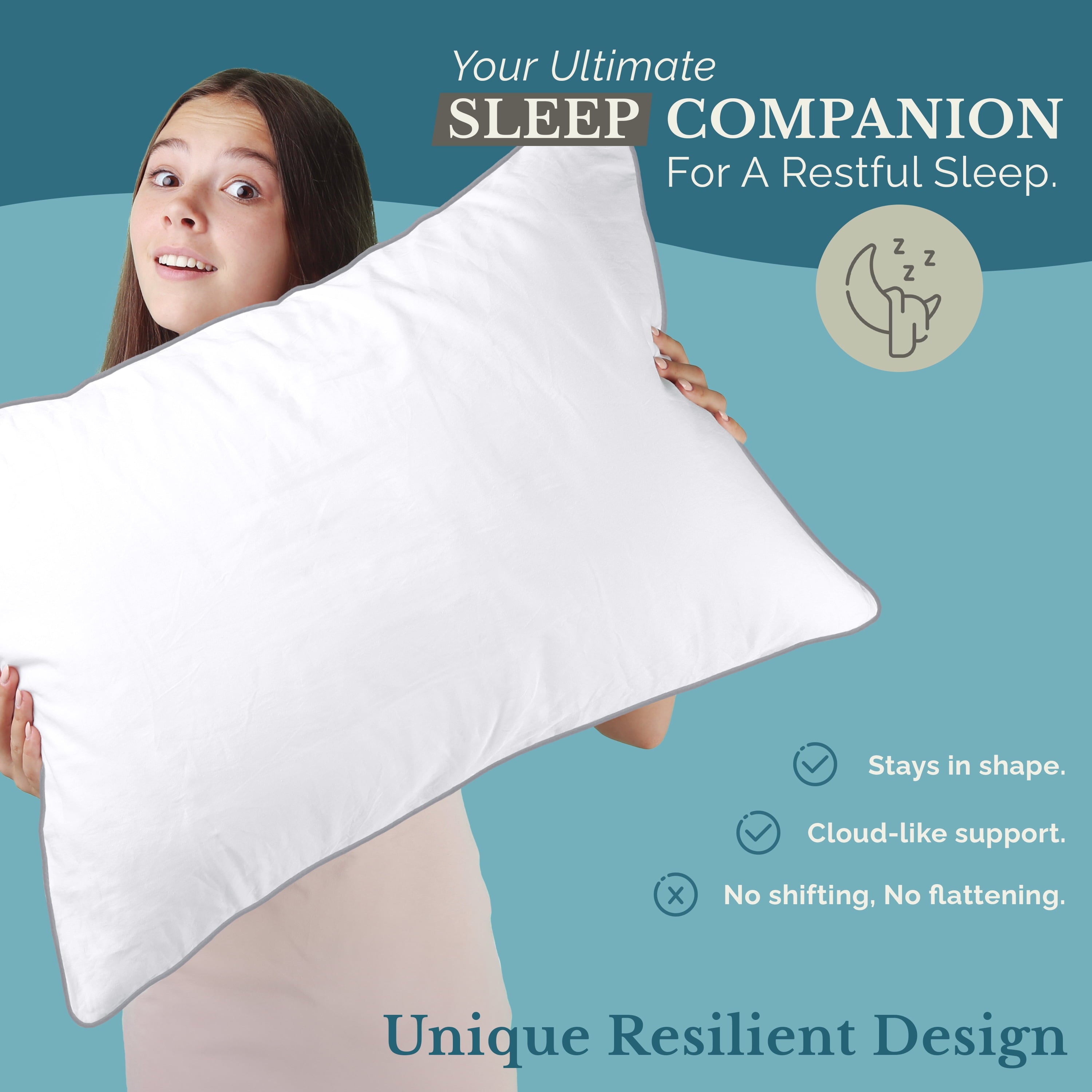 Casa Platino Pillows Standard Size Set of 2 – Standard Pillow, Cooling Comfort, Breathable, Easy Care Machine Washable, Perfect for Everyday Use