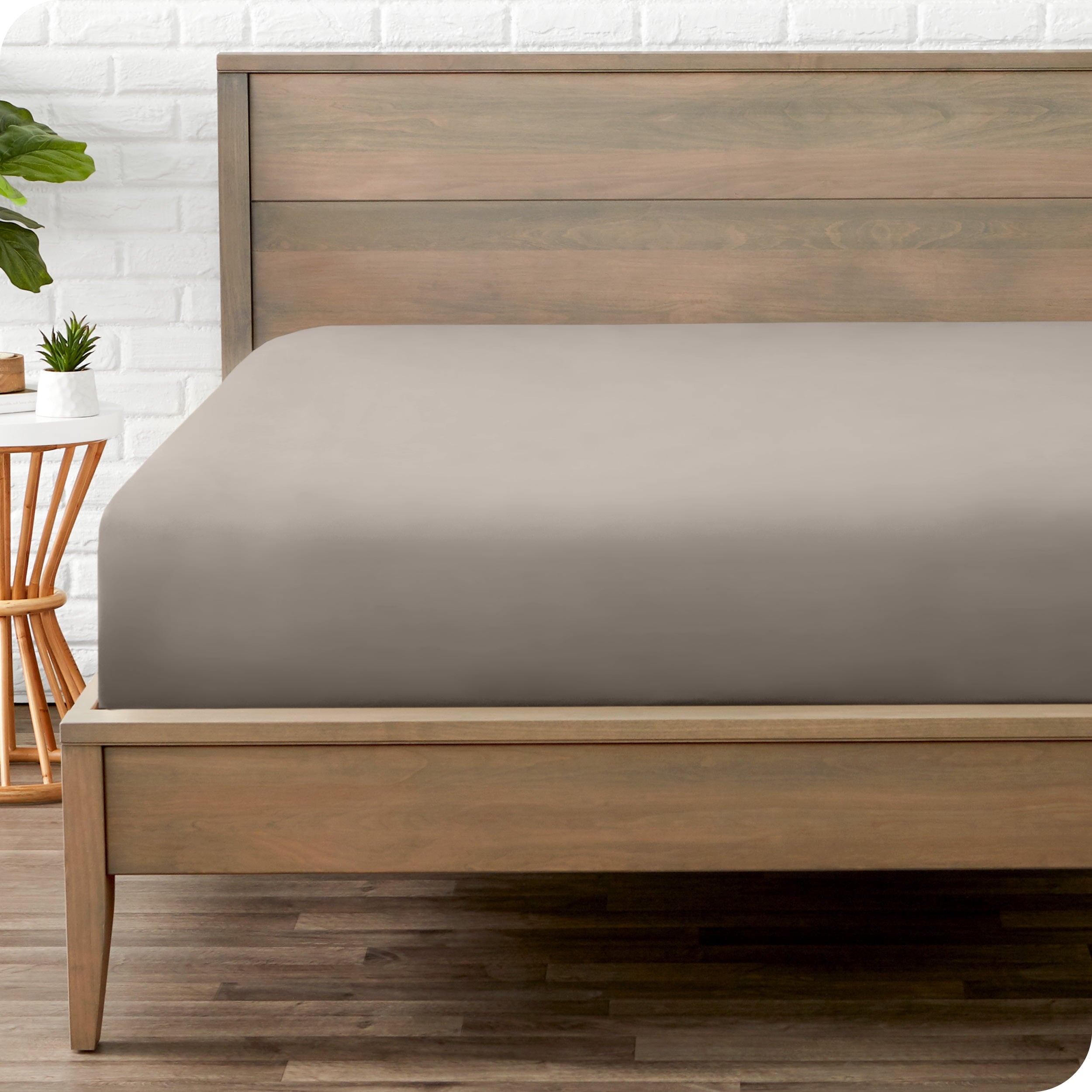 Bare Home Luxury 1800 Collection Fitted Sheet, Ultra-Soft, Deep Pocket, Queen, Gray