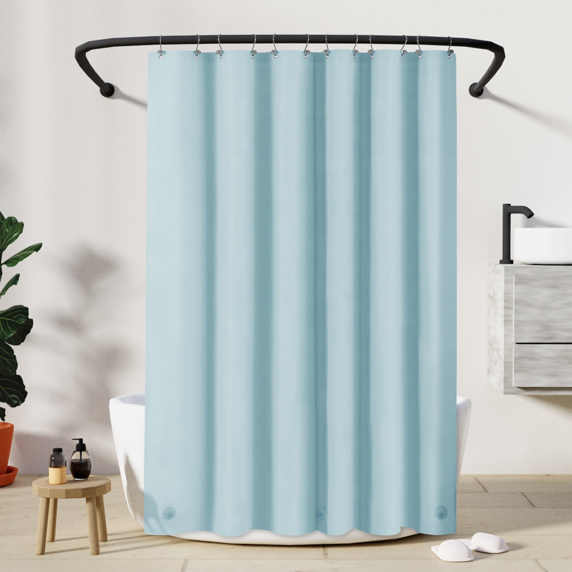 Barossa Design PEVA Clear Plastic Shower Curtain Liner Lightweight with 3 Magnets, Waterproof -72" x 72"