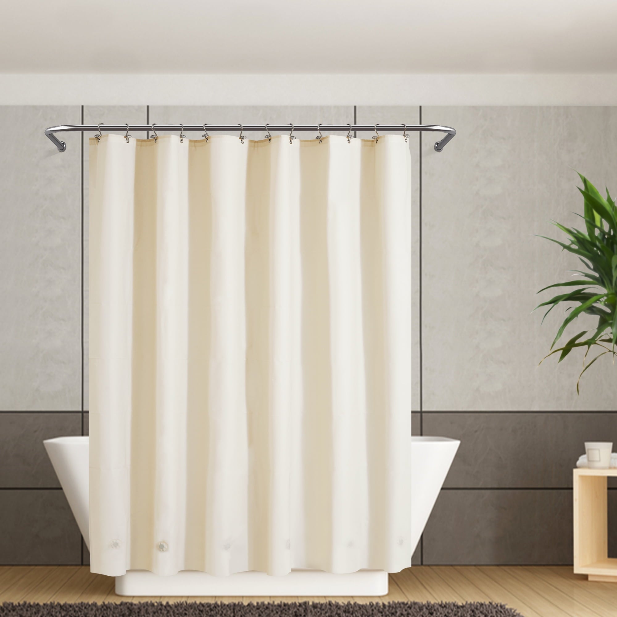 Barossa Design PEVA Clear Plastic Shower Curtain Liner Bathroom with 6 Magnets, Heavy Duty & Waterproof-72" x 72"