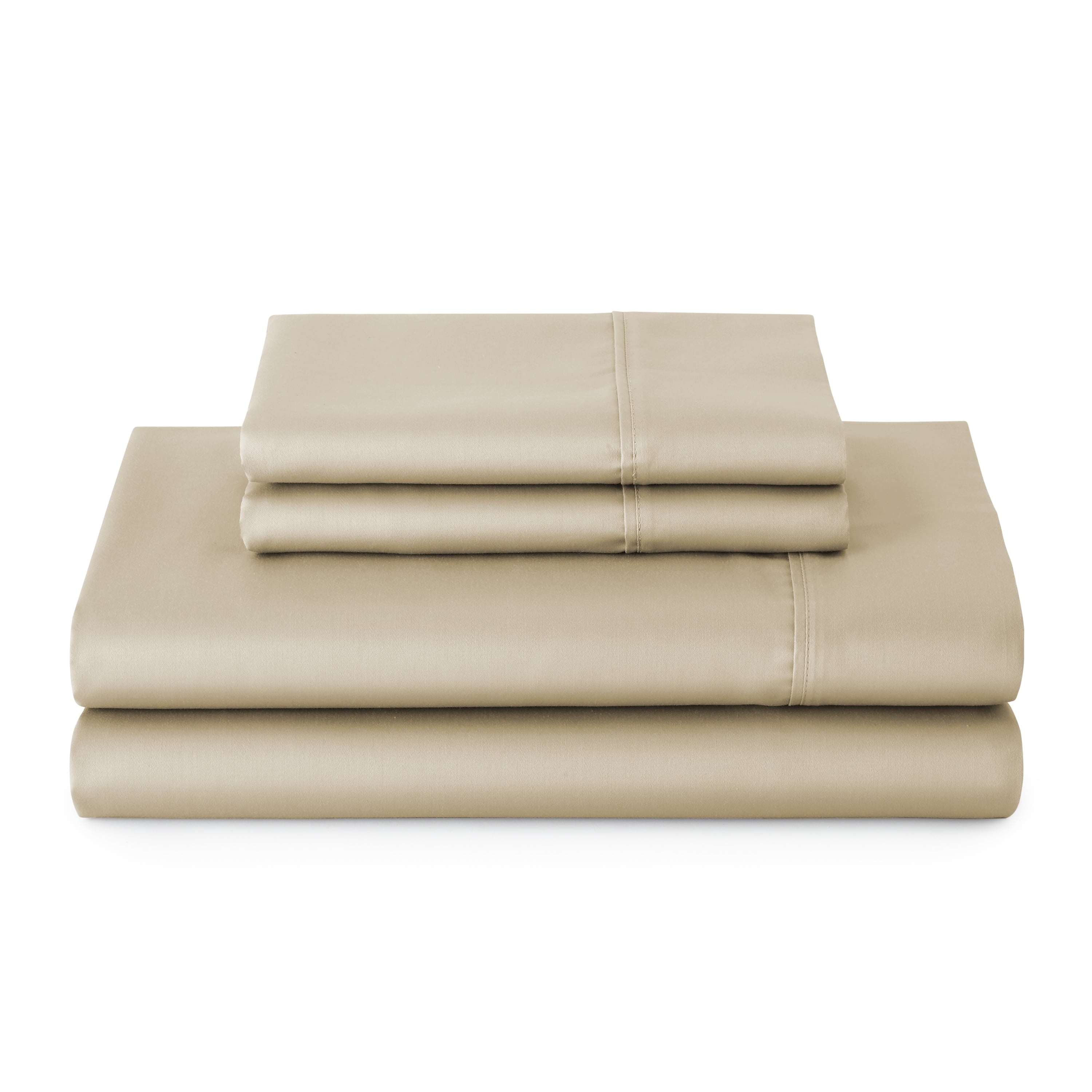 Better Homes & Gardens 4-Piece 300 Thread Count Sateen King Sheet Set, Floral Almond Biscuit