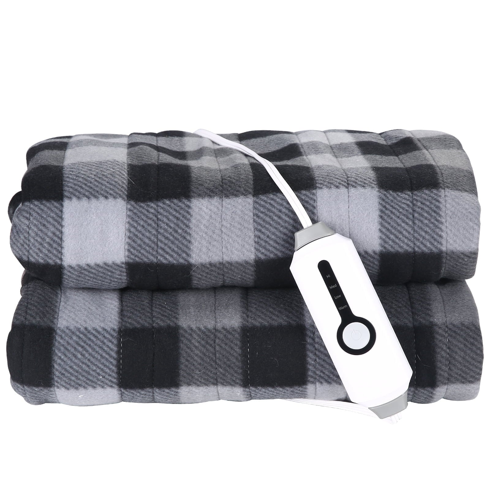 GONUES Heated Blanket 72"x 84" Full Size Soft Warm Flannel Fast Heating, 4 Fast Heating Levels & 10H Auto-off, Heat Protection, Home Office, Grey